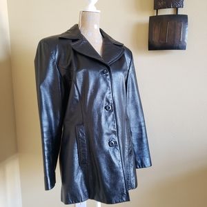 Wilsons Leather Maxima black 3 button coat